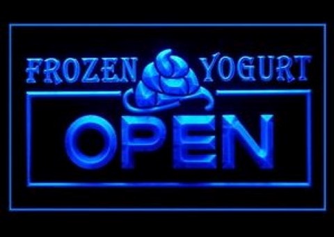 OPEN Frozen Yogurt LED Neon Sign